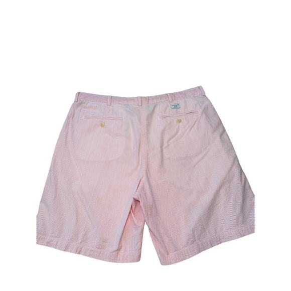 Vineyard Vines Men 38 Club Shorts Red & White Seersucker Stripe Preppy Nautical - Picture 10 of 14